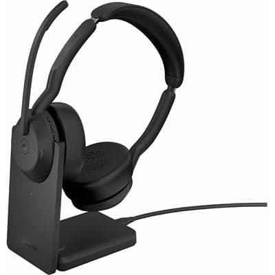 Jabra Evolve2 55 Stereo Wireless (Bluetooth) Headset UC USB-A. Includes Link 380 and Charging Stand 25599-989-989