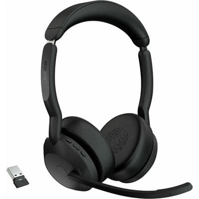 Jabra Evolve2 55 Stereo Wireless (Bluetooth) Headset MS USB-A Link 380 25599-999-989