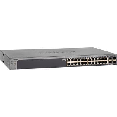 NETGEAR 24-port Gigabit Stackable Smart Switch 4x10GigE ports (2x RJ45 & 2x SFP+) GS728TX-100AJS