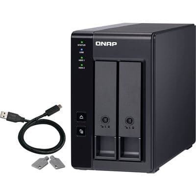 QNAP 2 Bay USB-C Direct Attached Storage for PC or NAS TR-002