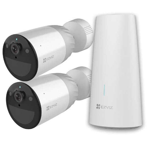 EZVIZ 4MP (2K) 2x Camera Wire-Free Security Kit. Includes 1x Base Station & 2x BC1 4MP Outdoor BC1-B2-4MP