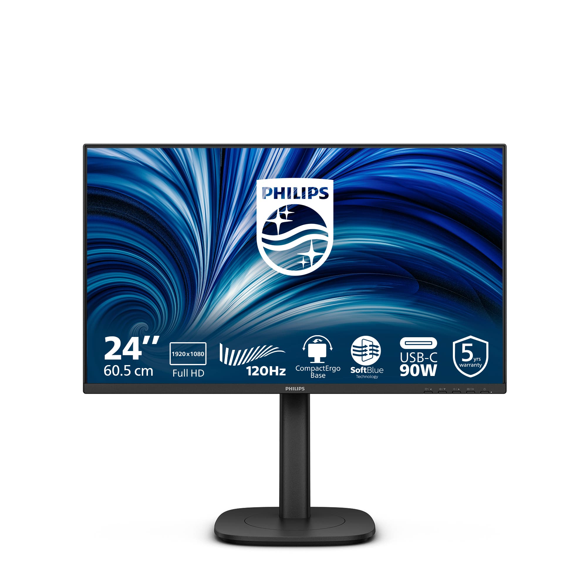PHILIPS PHILIPS 24B2U3301/75 24" 16:9 1080P FHD IPS LED 120HZ,4MS,USB-C DOCK,RJ45,H/ADJ,SPKR,4YR 24B2U3301