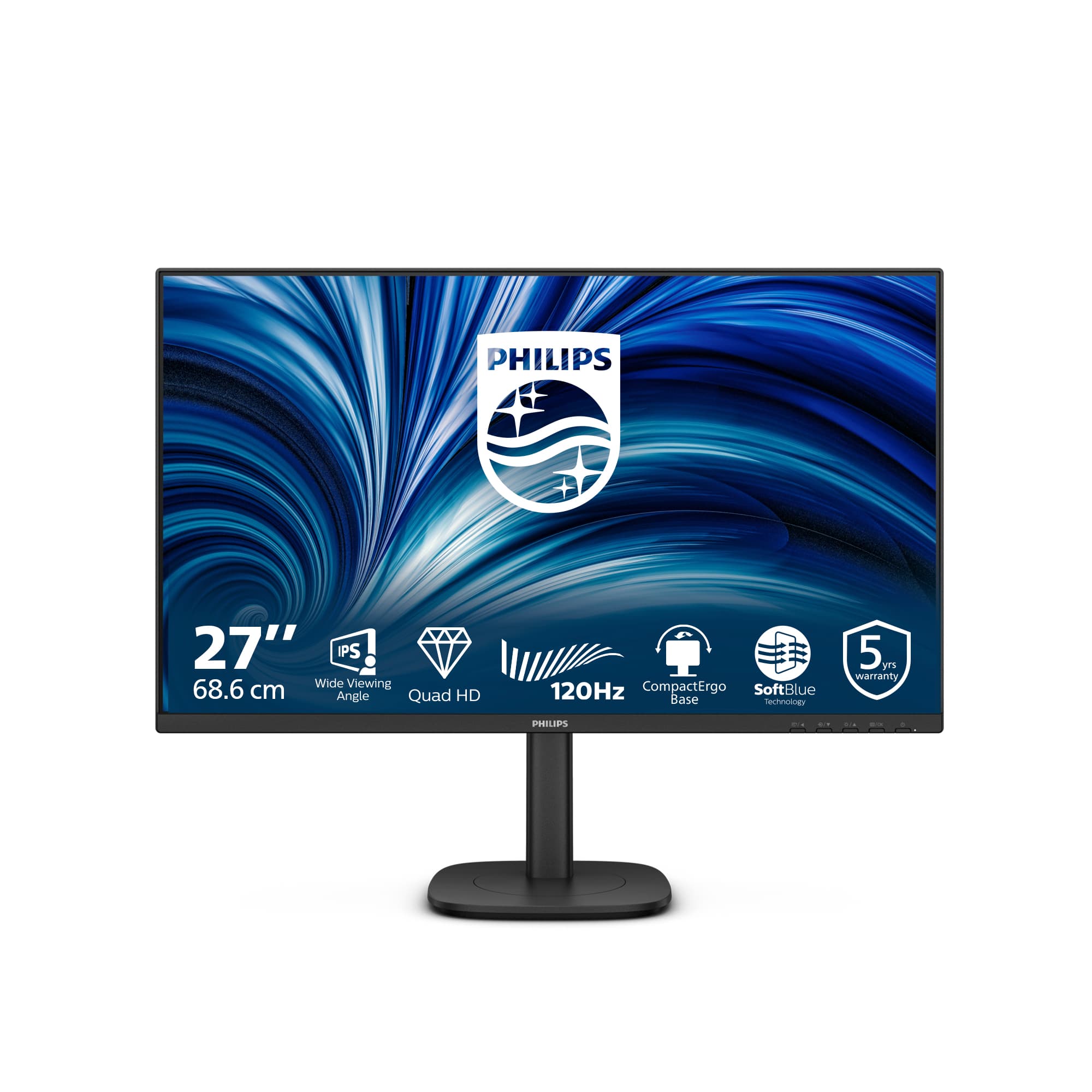 PHILIPS PHILIPS 27B2N3500J/75 27" 16:9 1440P QHD IPS LED 120HZ,4MS,HDMI,DP,H/ADJ,SPKR,4YR 27B2N3500J
