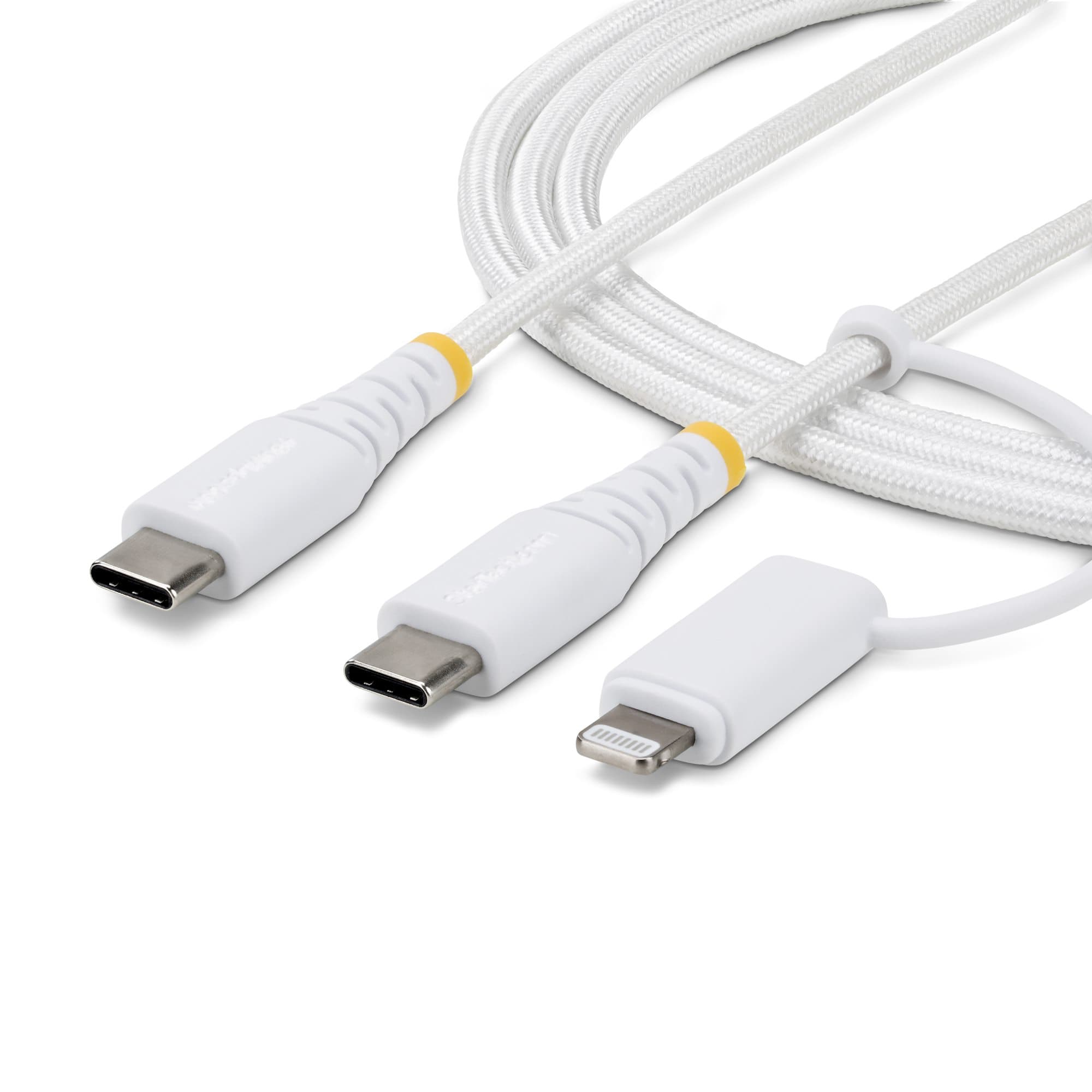 STARTECH STARTECH.COM 2M/6.6FT 2-IN-1 USB-C CHARGING CABLE WITH LIGHTNING ADAPTER, LTW 2M-U2-LNTC-CABLE