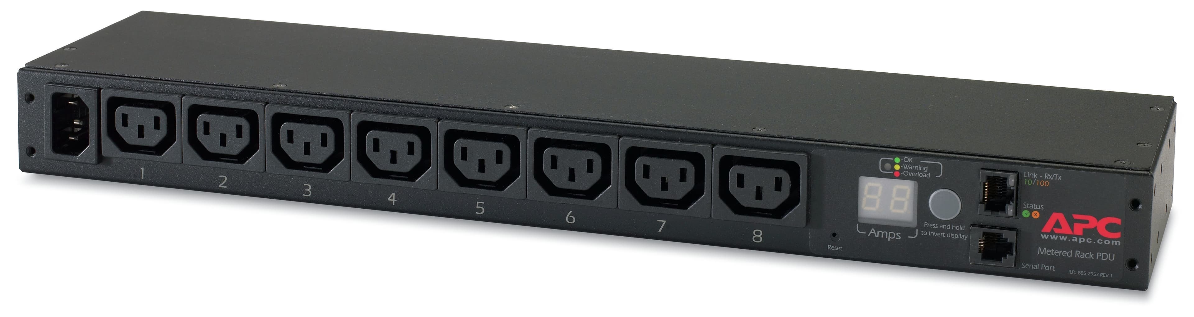 APC APC RACK PDU, METERED, 1U, 12A/208V, 10A/230V, (8) C13 AP7820B