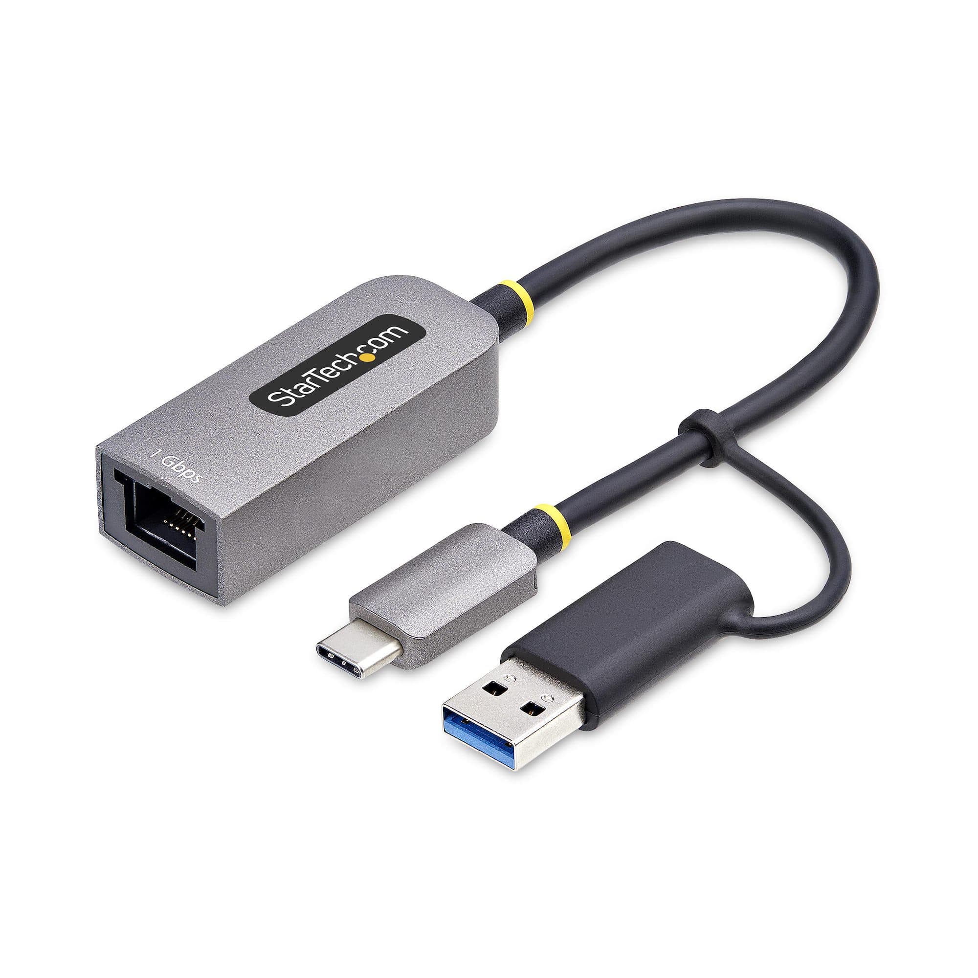STARTECH STARTECH.COM USB-C TO ETHERNET ADAPTER W/USB-A ADAPTER, REALTEK RTL8153B, 2 YR C21GA-USB-ETHERNET
