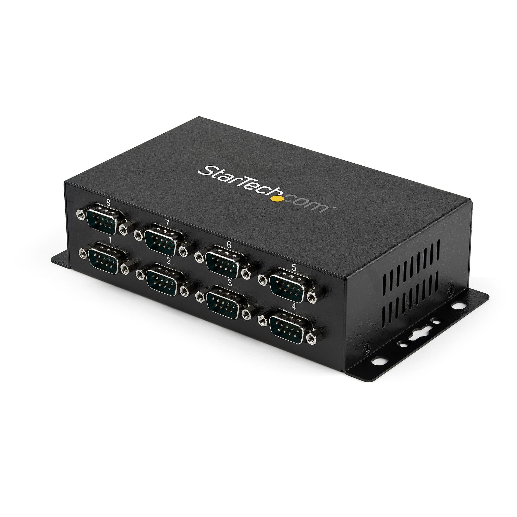 STARTECH STARTECH.COM 8 PORT USB TO DB9 RS232 SERIAL ADAPTER HUB WALL MOUNTABLE 2 YR ICUSB2328I