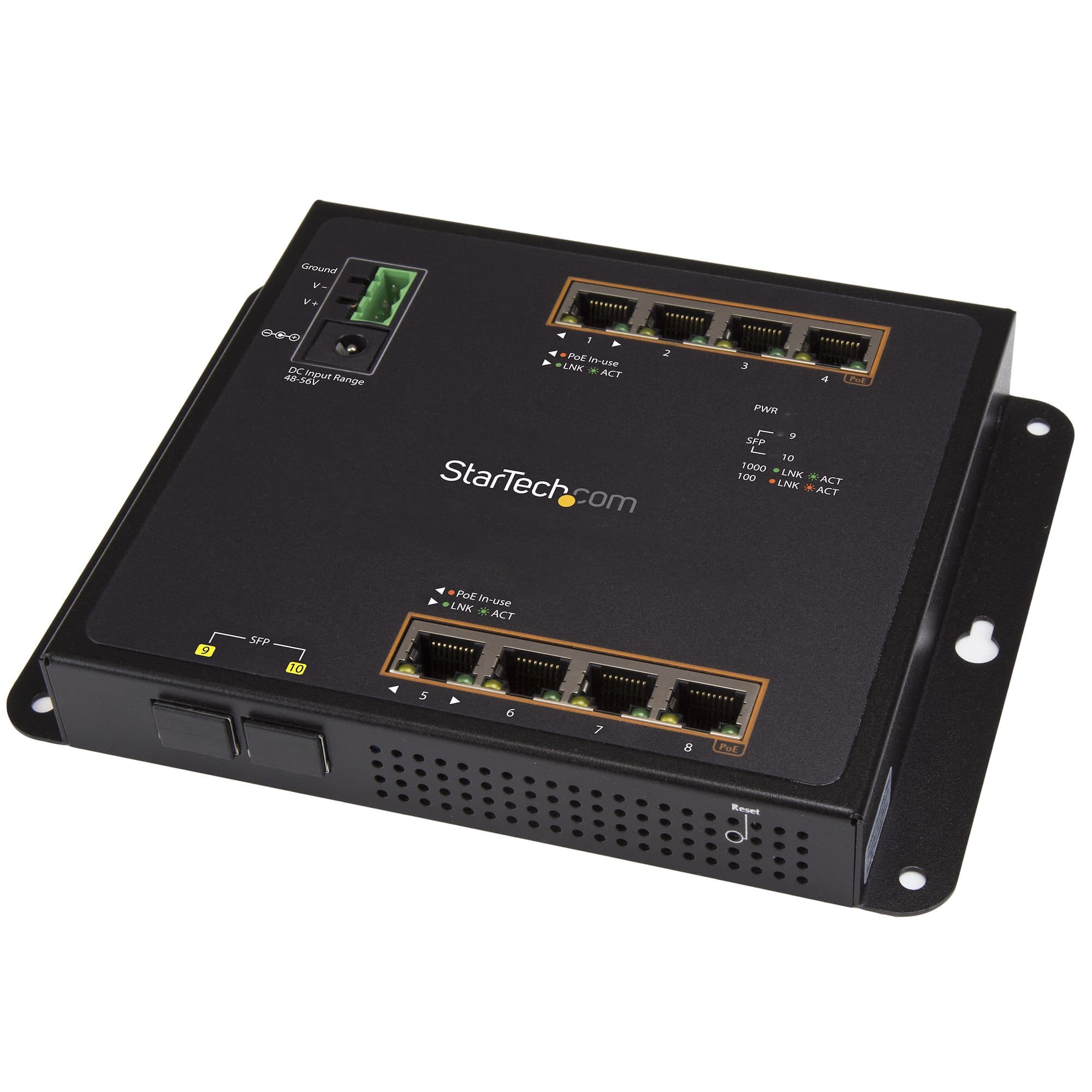 STARTECH STARTECH.COM GBE SWITCH - 8-PORT POE+ PLUS 2 SFP PORTS - MANAGED SWITCH, 2 YR IES101GP2SFW