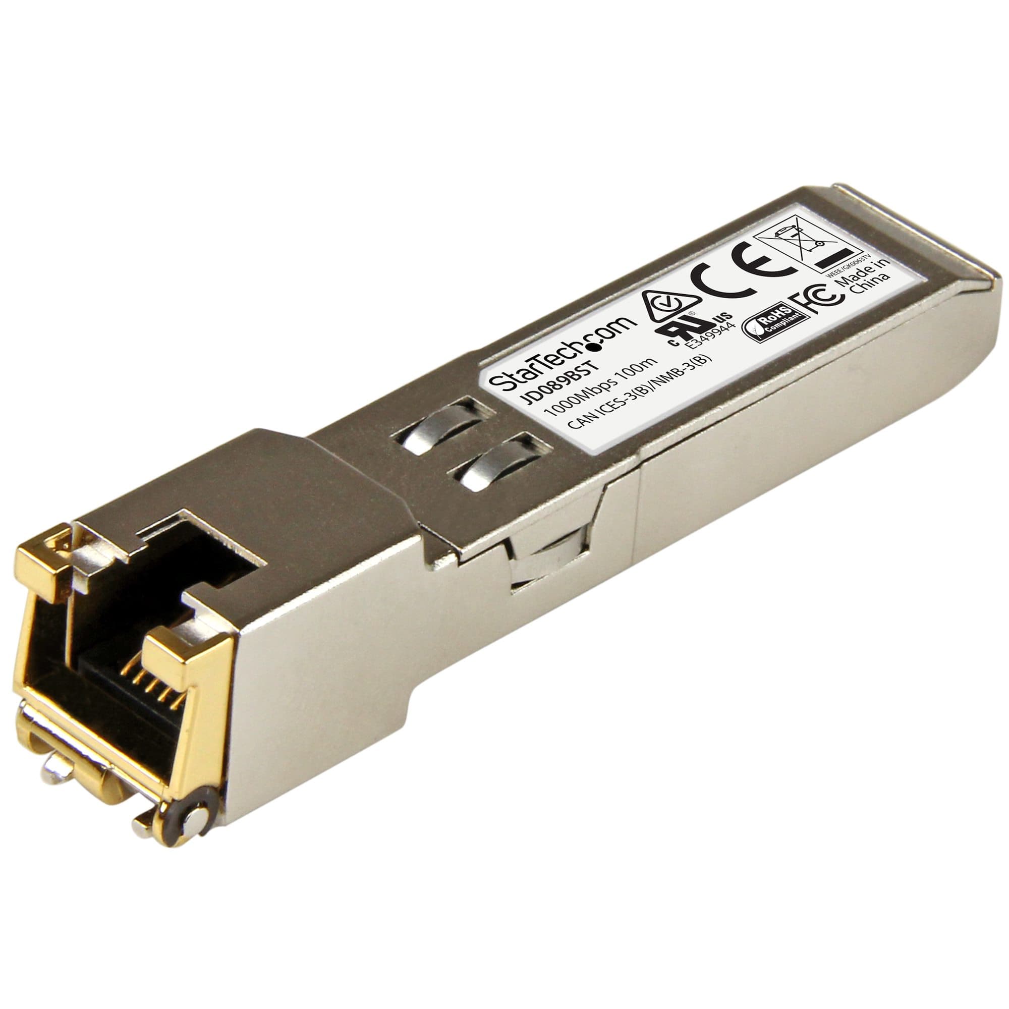STARTECH STARTECH.COM HP JD089B COMPATIBLE SFP COPPER MODULE - 10/100/1000BASE-TX - LTW JD089BST