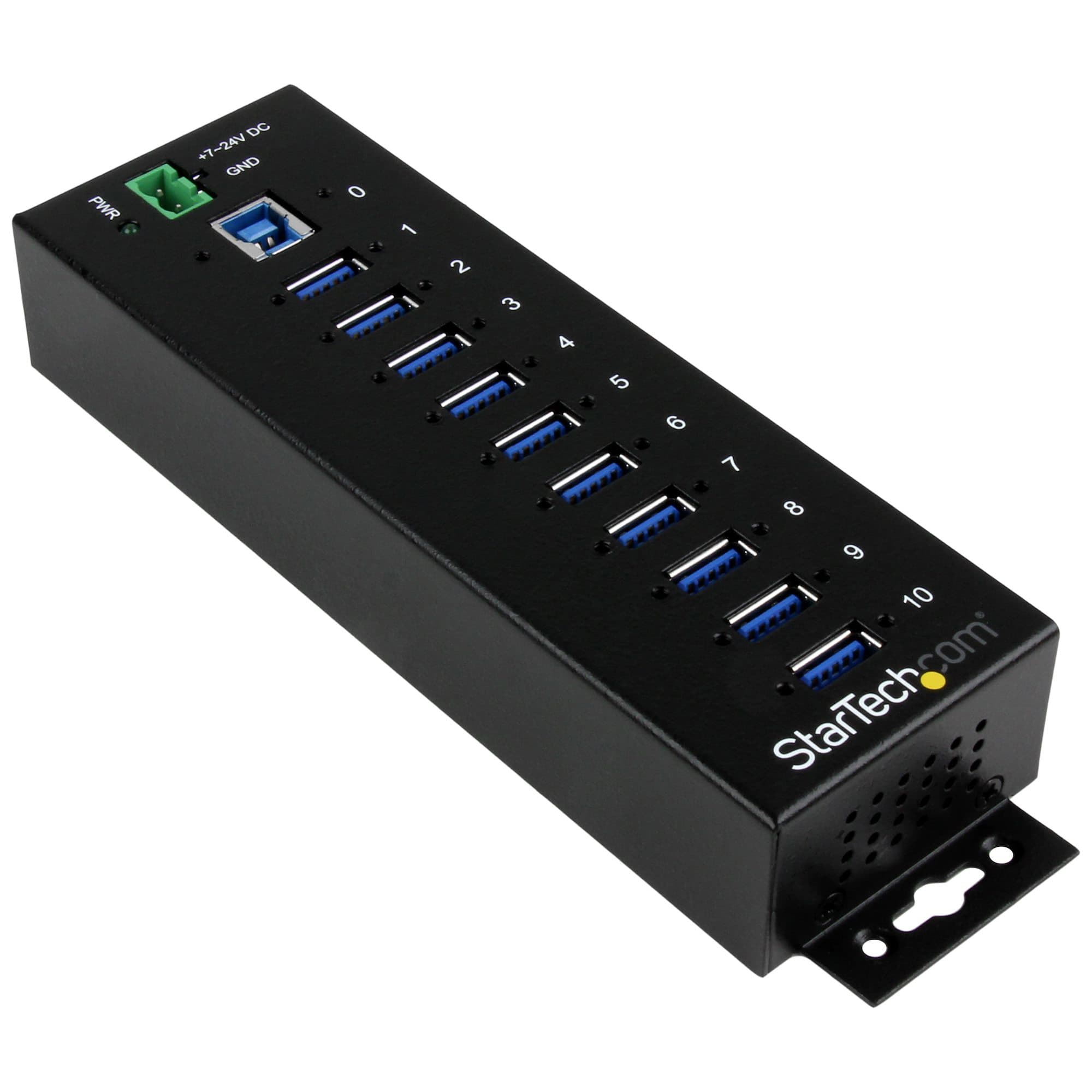 STARTECH STARTECH.COM 10 PORT USB 3.0 HUB (USB-A) - METAL INDUSTRIAL HUB - ESD/SURGE 2 YR ST1030USBM