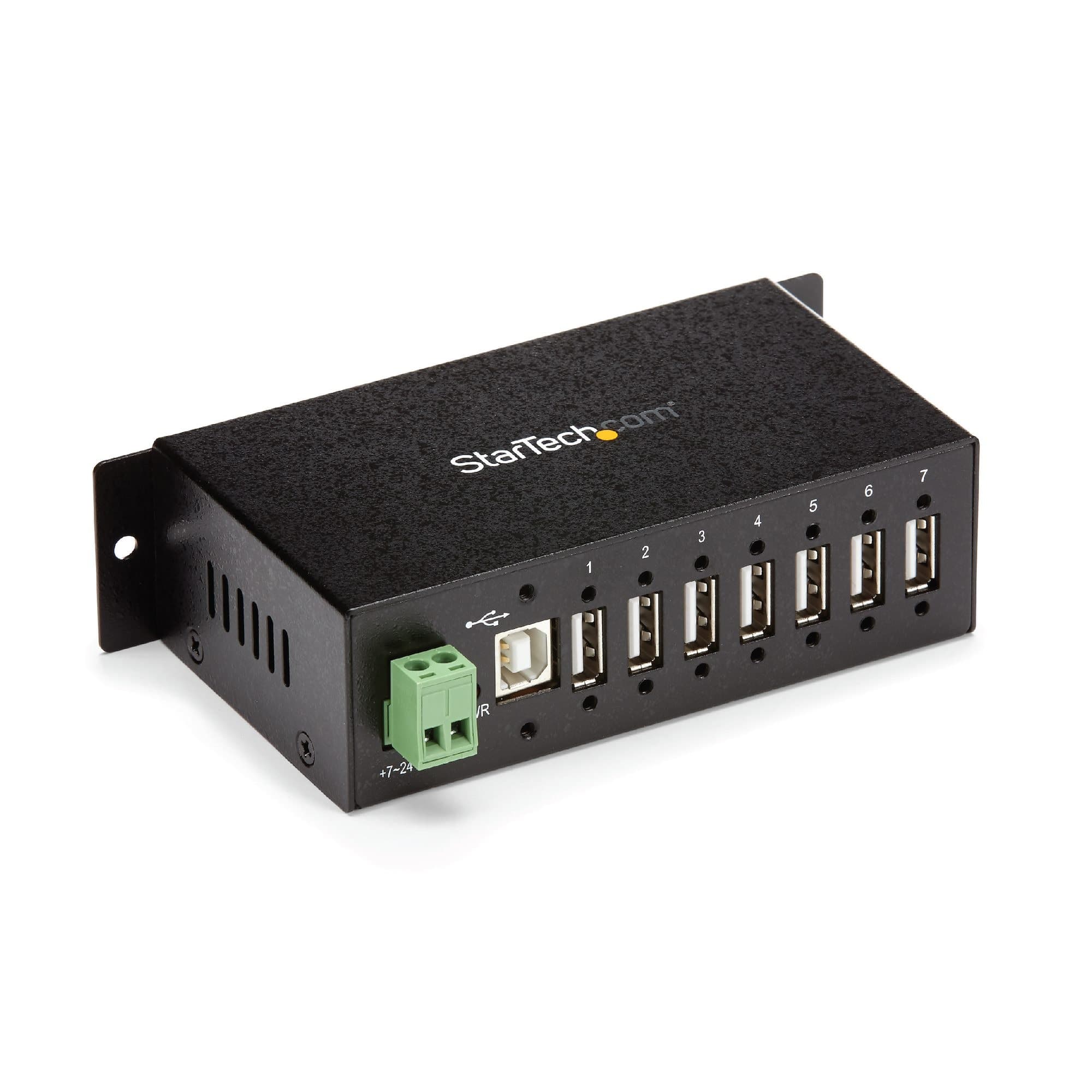 STARTECH STARTECH.COM 7 PORT USB 2.0 HUB (USB-A) - METAL INDUSTRIAL HUB - ESD/SURGE 2 YR ST7200USBM