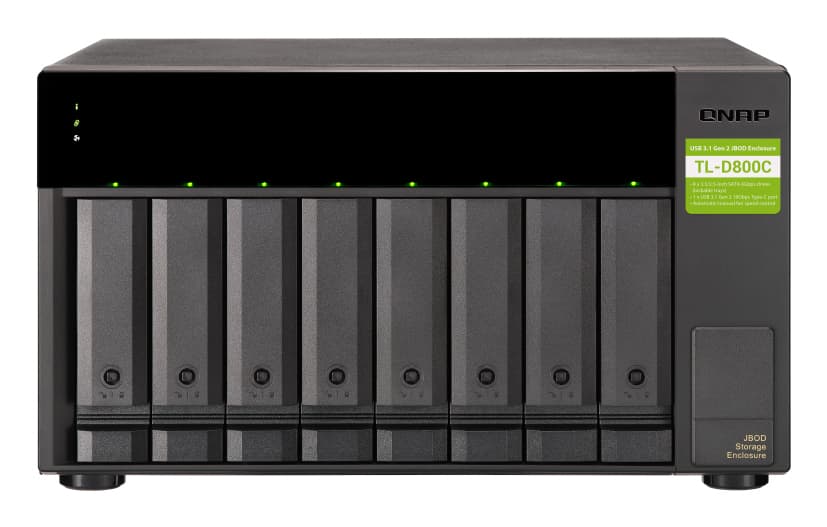 QNAP QNAP 8-BAY SATA JBOD EXPANSION UNIT (NO DISK), USB-C(1), TWR, 2YR WTY TL-D800C