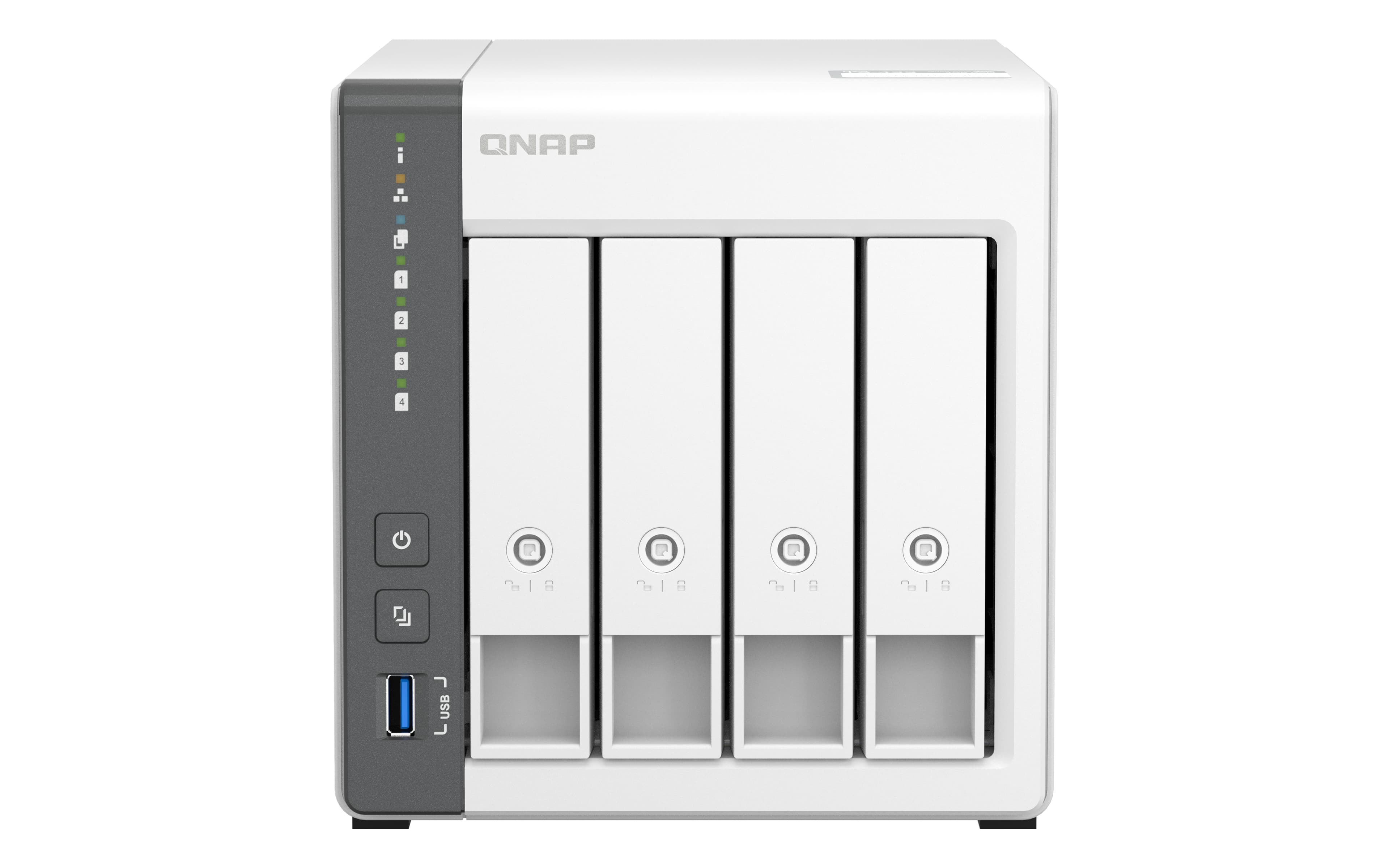 QNAP QNAP 4-BAY NAS (NO DISK), ARMQC 2.0GHz, 4GB, GbE(1),2.5GbE(1),USB, TWR, 2YR WTY TS-433-4G