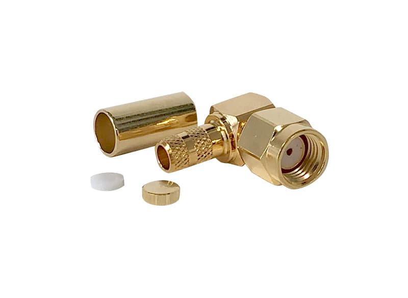 Go Wireless NZ RP-SMA Male Right Angle Crimp Connector for LMR195 C-SMA11-195-RA