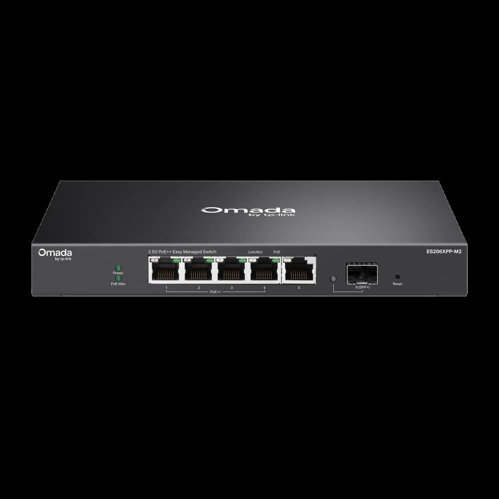 Omada Omada ES206XPP-M2 5-Port 2.5GBASE-T and 1-Port 10GE SFP+ Easy Managed Switch with 4-Port PoE++ ES206XPP-M2