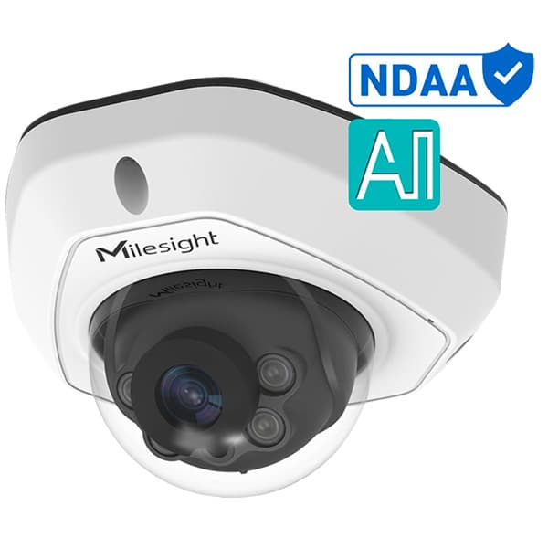 Milesight Milesight 5MP NDAA AI Vandal-proof Mini Dome Network Camera - Cable Out MS-C5373-PD