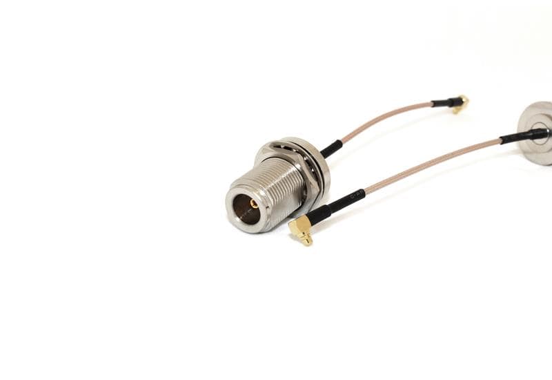 RF Elements RF Elements N-Female Bulkhead to MMCX Male RA 100mm 50 Ohm Coax Pigtail P-47