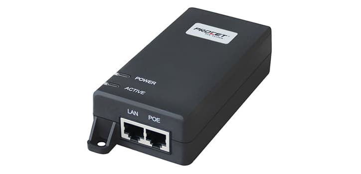 Procet PoE Systems Procet 55V DC 60 Watt 10 Gigabit 802.3bt Power over Ethernet Supply PT-PSE104GB-60-10