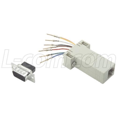 L-com L-com Shielded Modular Adapter DB9 Male RJ45 (8x8) Jack RS9EMI8M