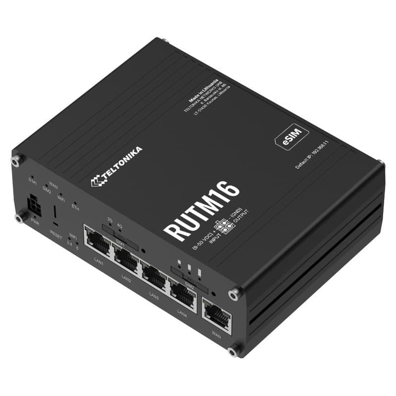 Teltonika Teltonika RUTM16 Global Cat 6 LTE Router with WiFi 5 and Dual SIM RUTM16
