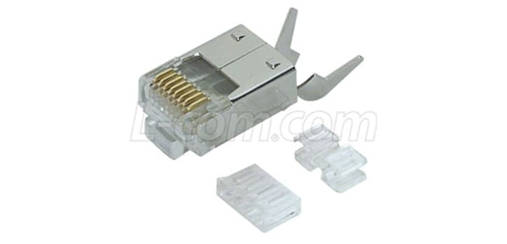 L-com Cat6 RJ45 Shielded Plug with Strain Relief TDS8PC6
