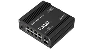 Teltonika Teltonika TSW202 DIN Rail Mountable Managed PoE+ Switch with 8 x 1Gbps ETH-ports and 2 x SFP TSW202