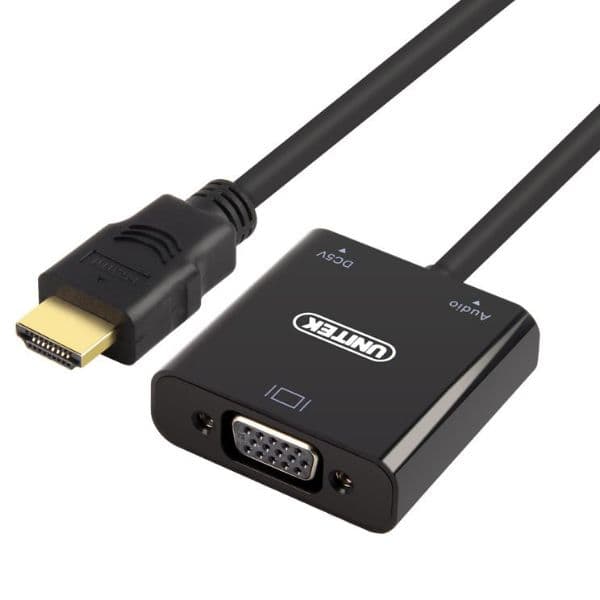 Unitek UNITEK HDMI to VGA Converter with Audio. 17cm Cable Length. Convert Y-6333