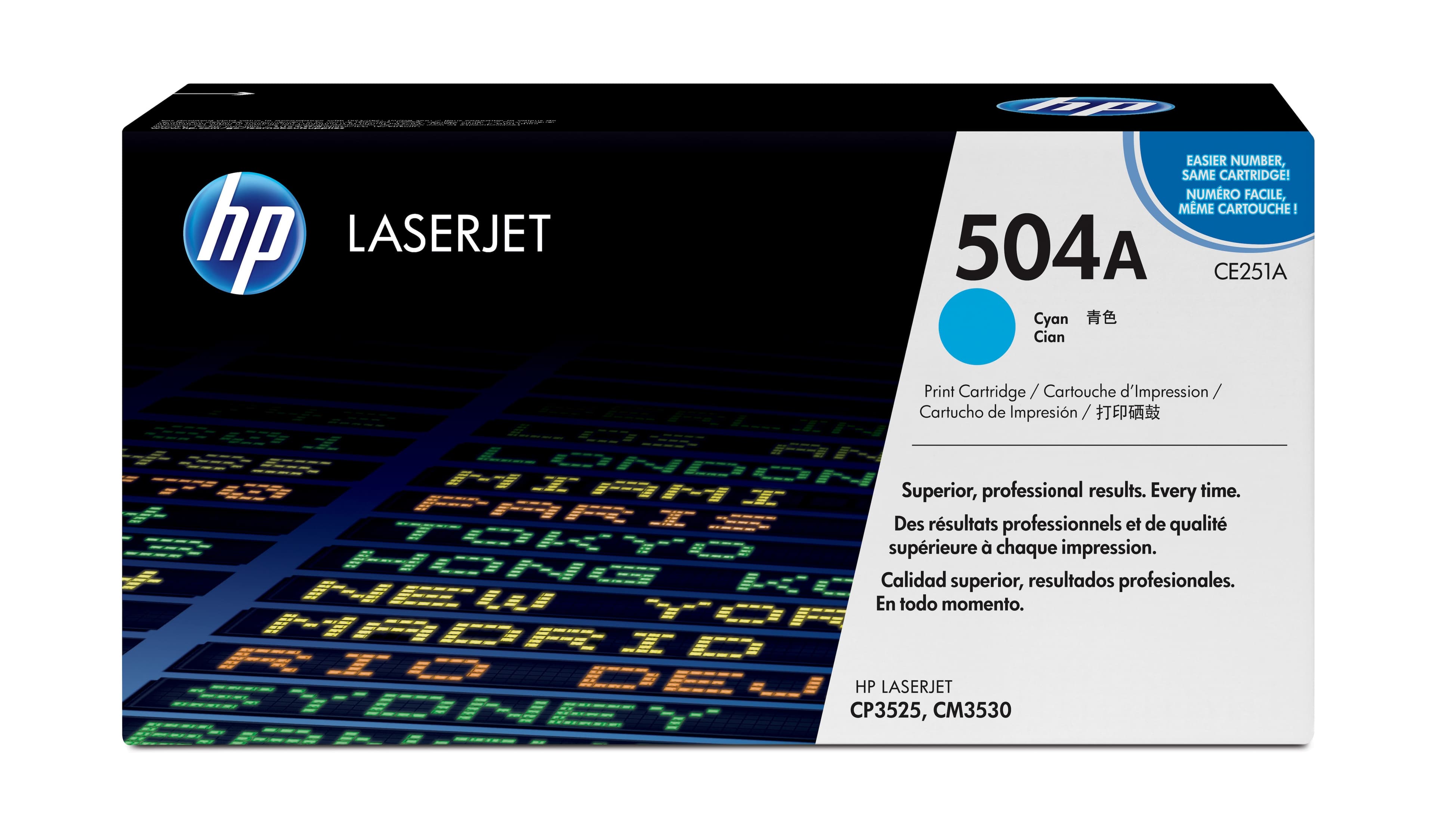 HP HP 504A CYAN LJ TONER CART CE251A. 1005364