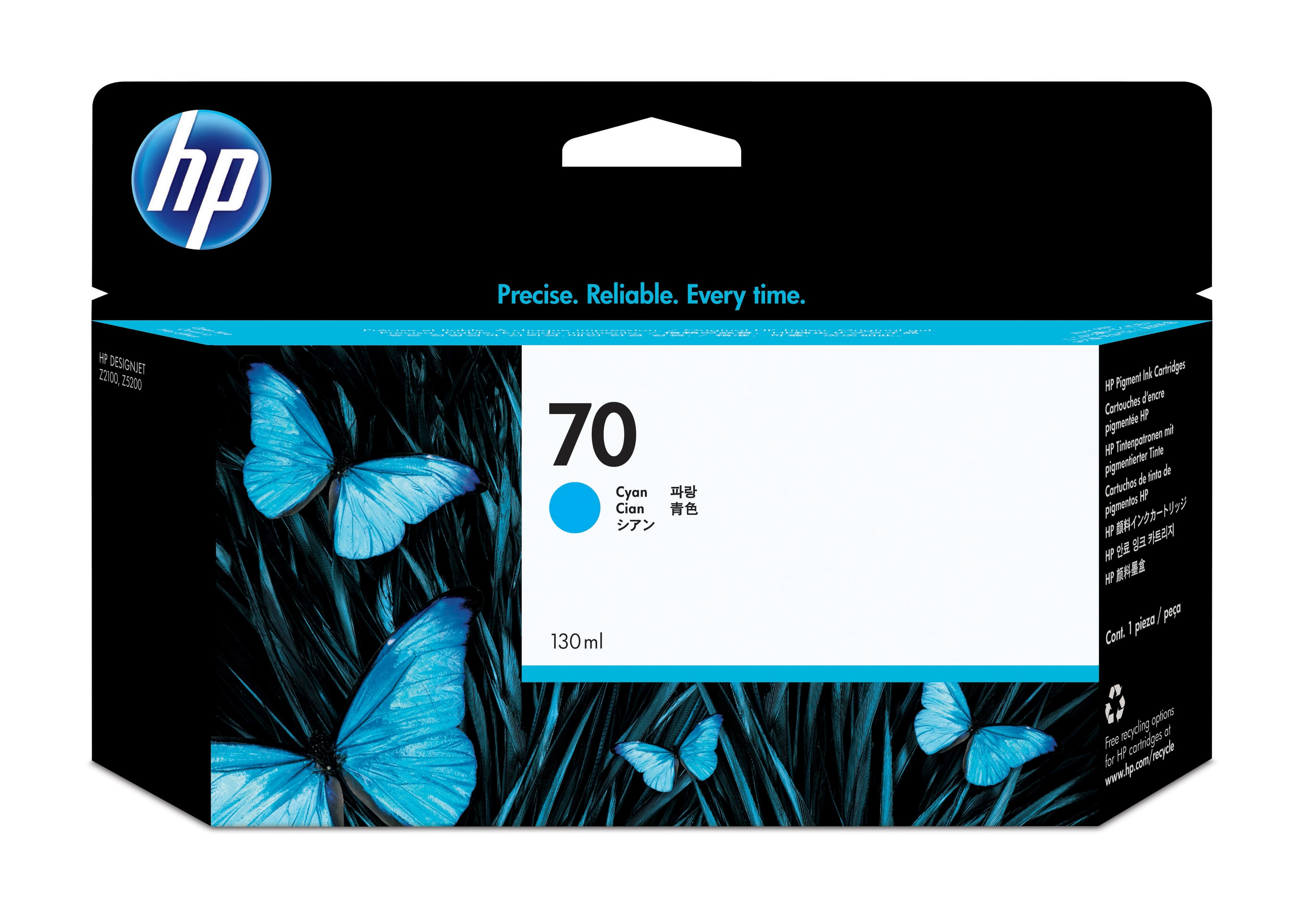 HP HP 70 130ml Cyan Ink Cartridge 1084768