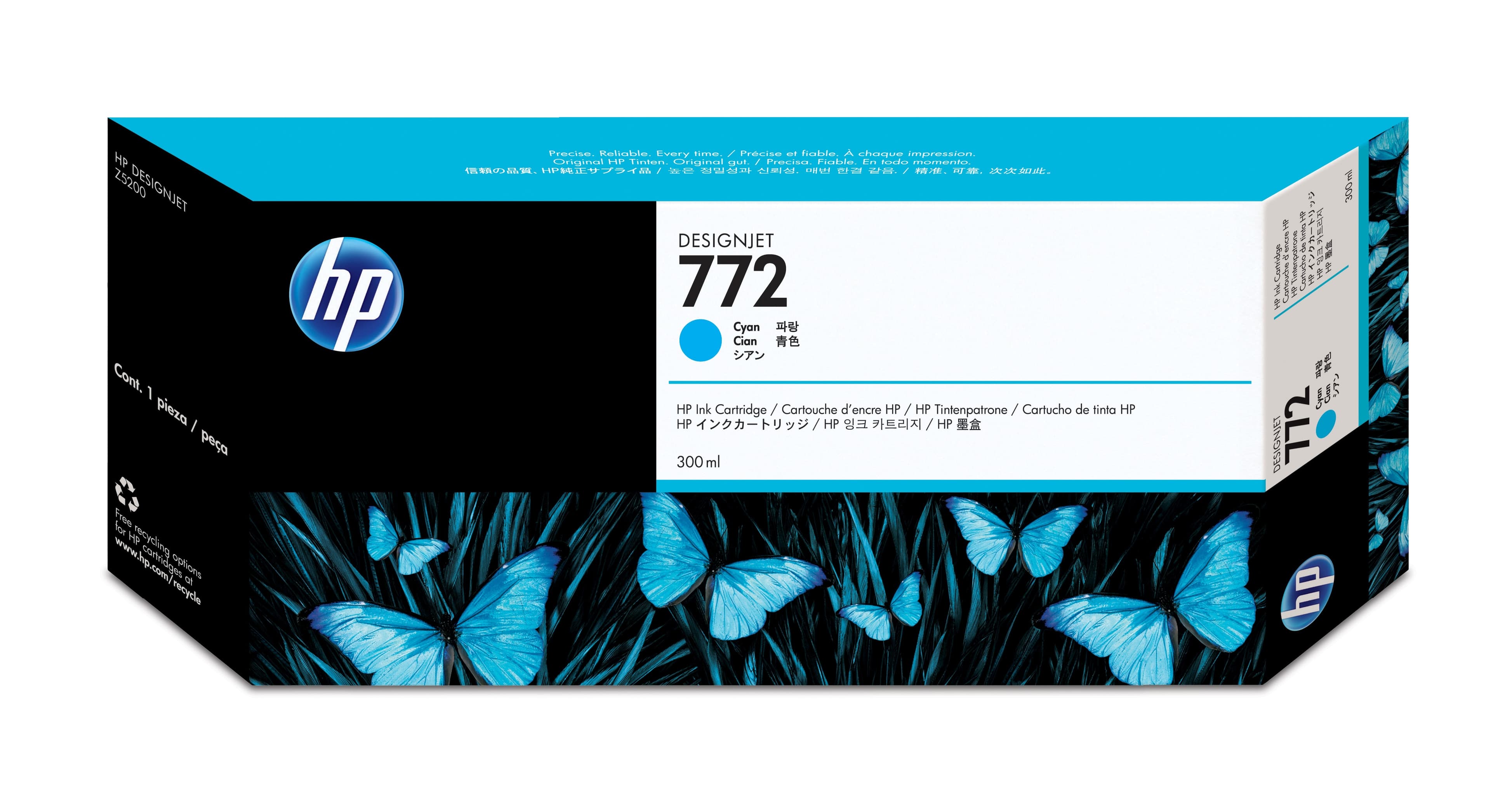 HP HP 772 300ml Cyan Ink Cartridge 1174795