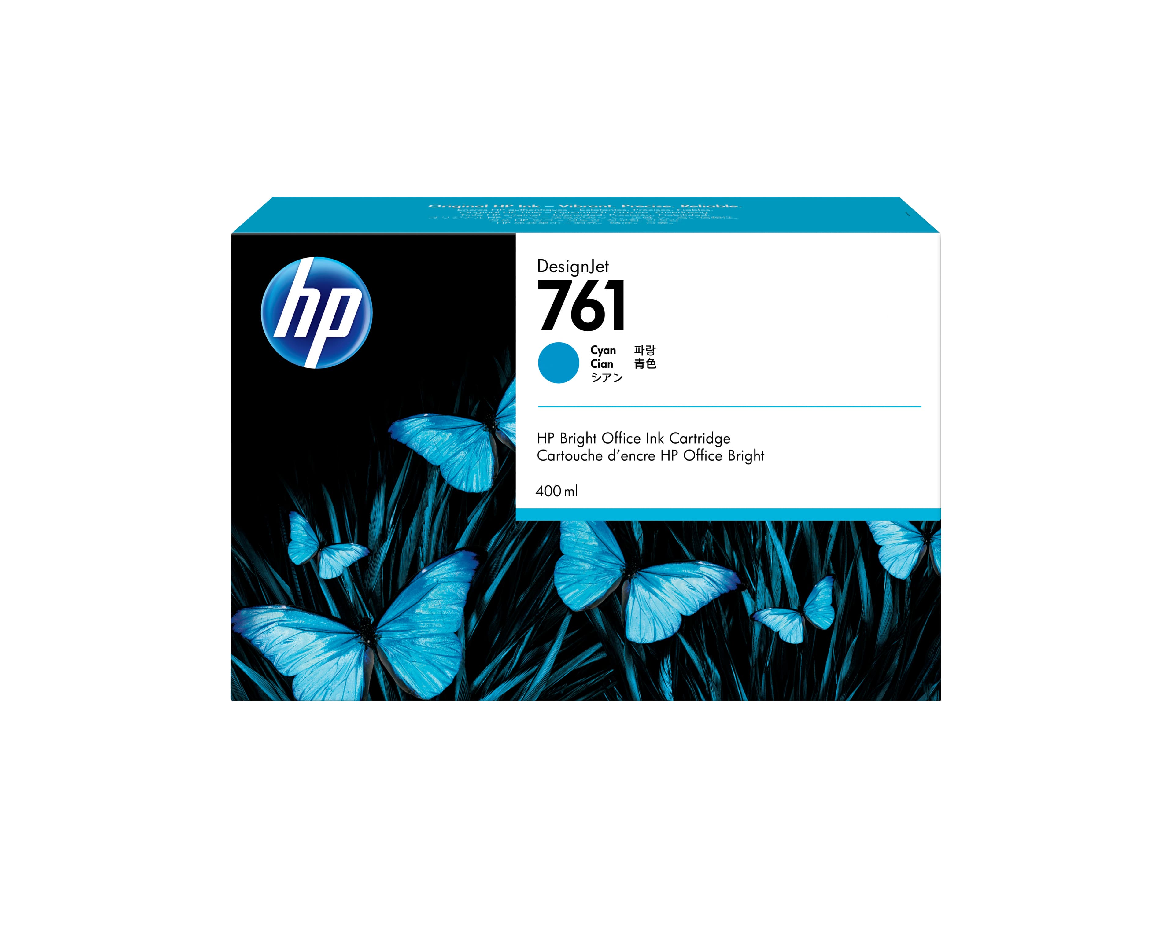 HP HP 761 400ml Cyan Ink Cartridge 1442207
