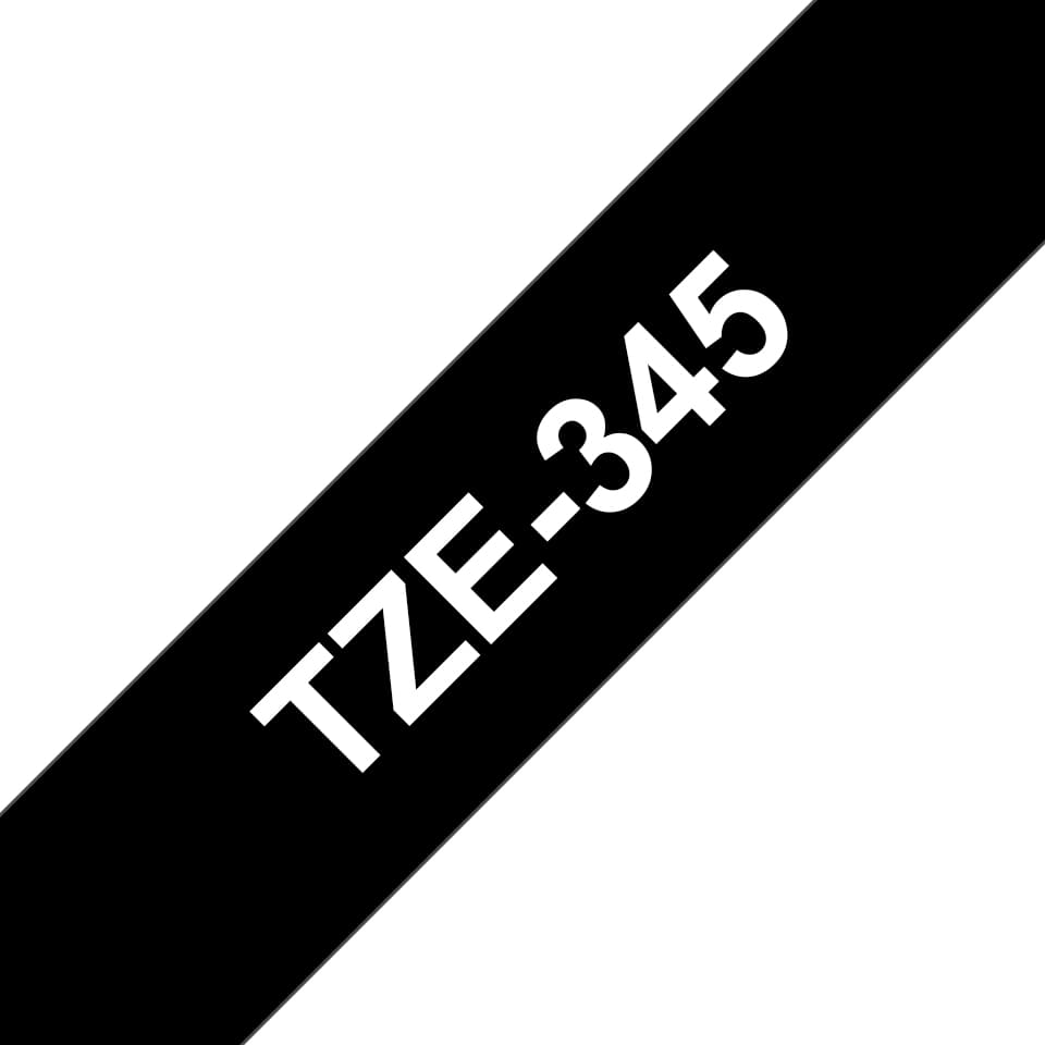 BROTHER BROTHER TZE-345 - 18 mm White on black tape 1676461