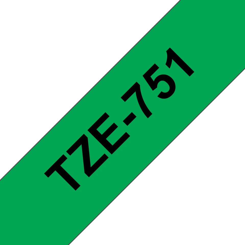 BROTHER BROTHER TZE-751 - 24 mm Black on green tape 1676469