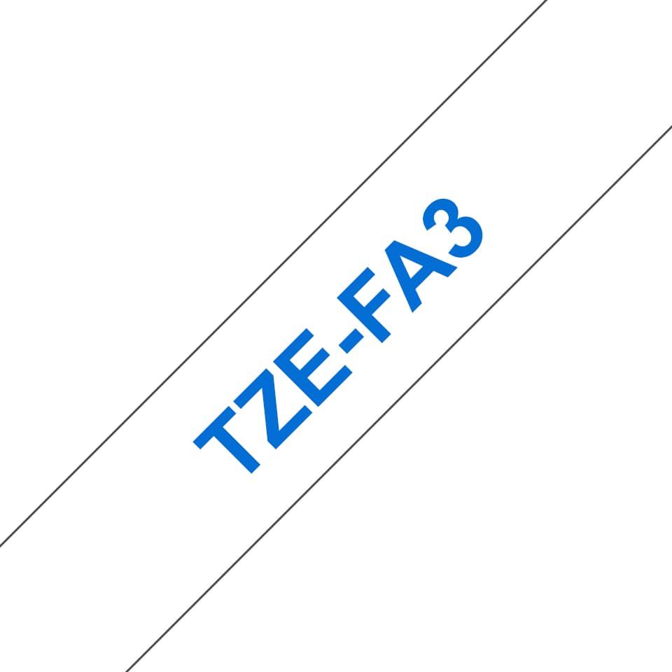 BROTHER BROTHER TZEFA3 : Iron on Fabric Tape Blue on Whi 1838800