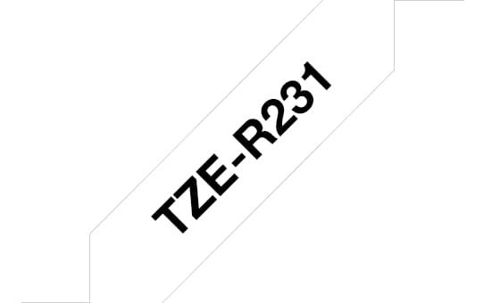 BROTHER BROTHER TZER231 12MM BLACK ON WHITE RIBBON TAPE 3444379