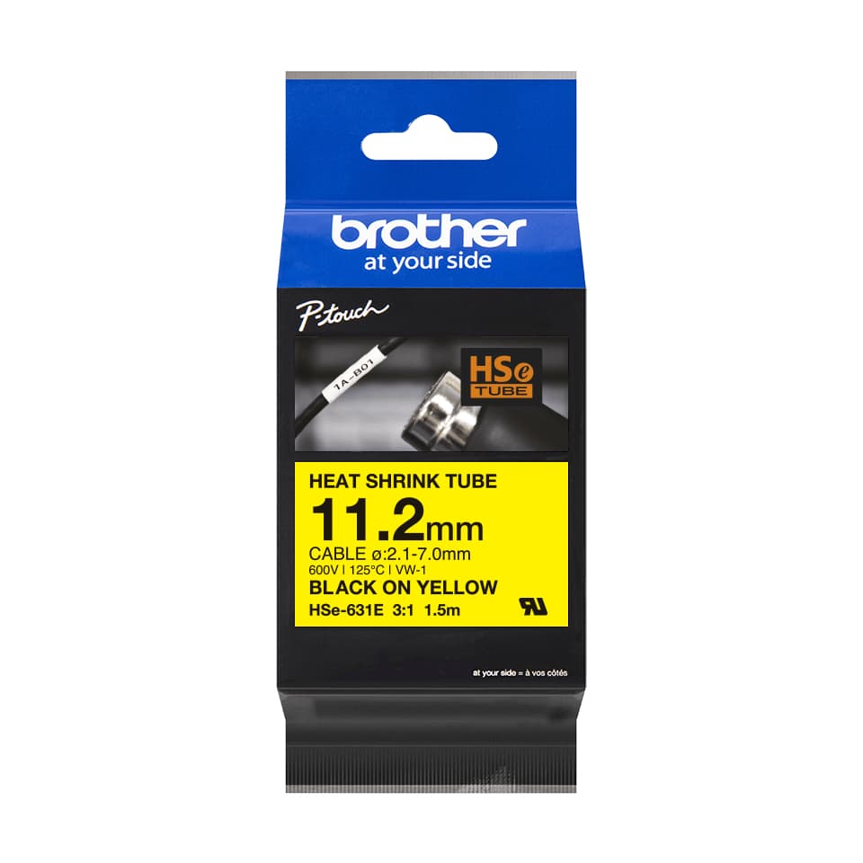 BROTHER BROTHER HSE631E 11.2MM B ON Y HEAT SHRINK TAPE 5610417