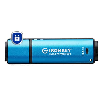 KINGSTON KINGSTON 128GB USB-C IronKey Vault P 50C AES-256 5700826
