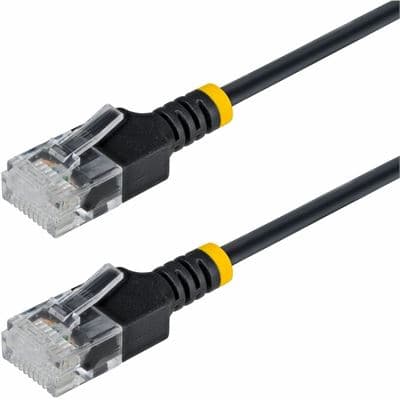 StarTech.com 50cm Black Ultra Slim CAT6a Cable 6839619