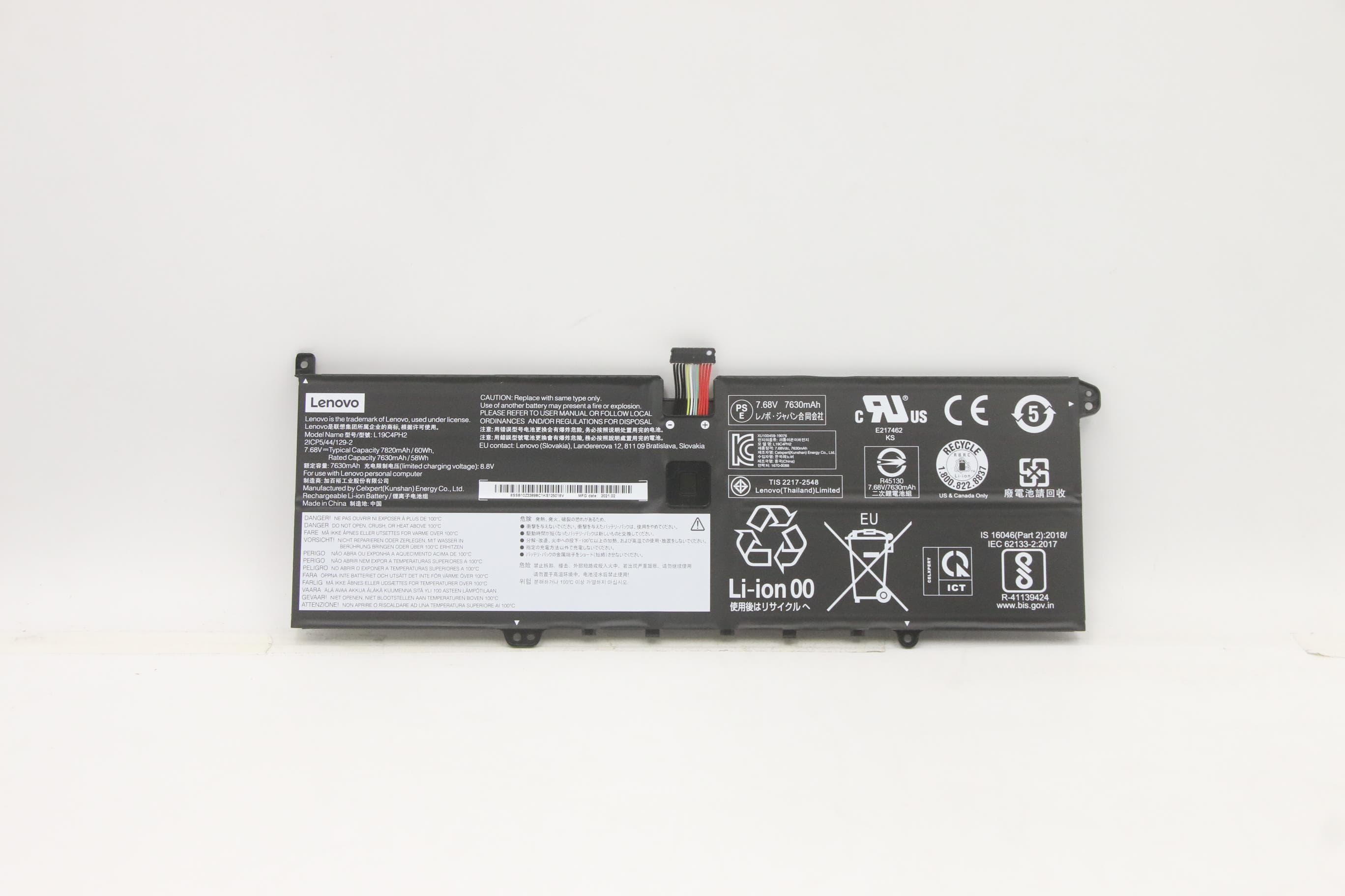 Lenovo Lenovo FRU YogaC950 CP/C L19C4PH2 7.68V60Wh4cell bty 5B10Z33895