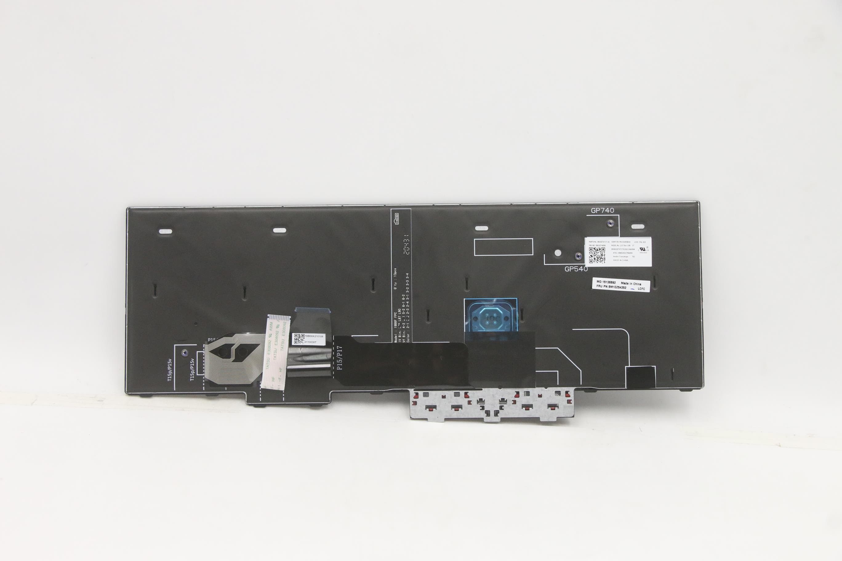 Lenovo Blackbird INTEL FRU MECH_ASM KBD with KB Mylar  Keyboard Num BL (Chicony) US English Euro 5M10Z54377