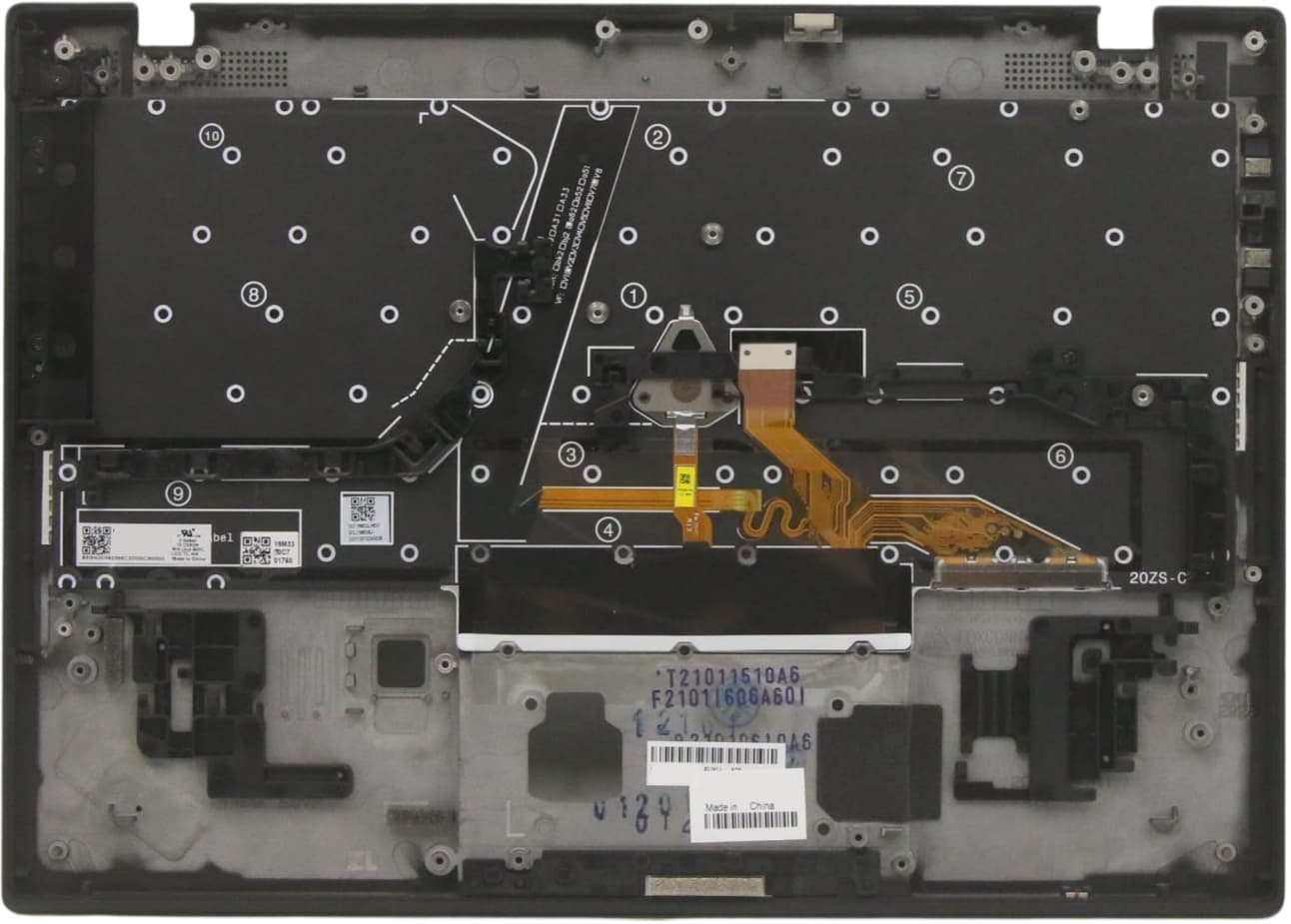 Lenovo Zeus-1  FRU_GRP_KBD_Bezel_ASM_US English International with a Euro symbol_WWAN_Black_Liteon 5M11B38427