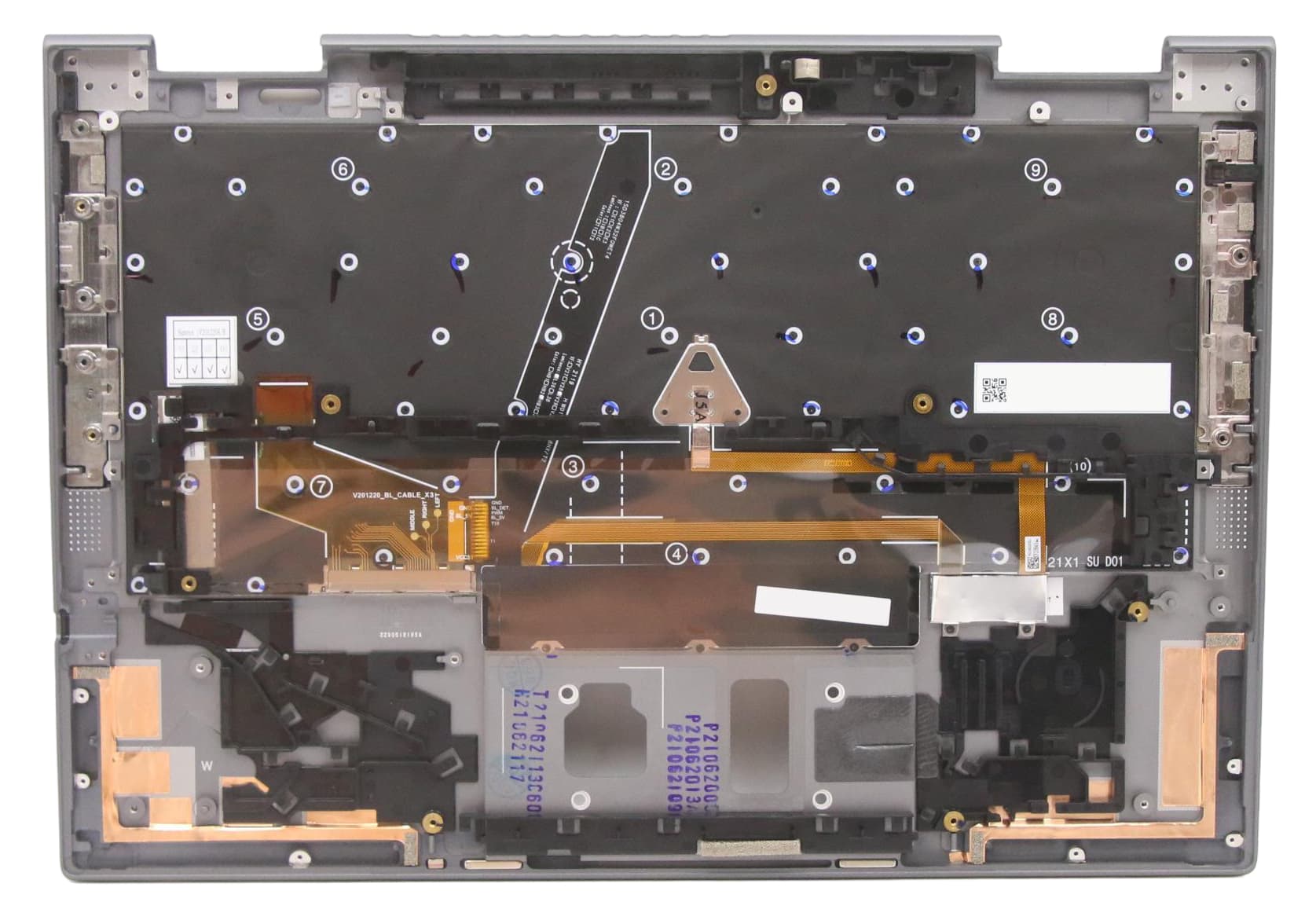 Lenovo Jaguar-1 FRU GRP KBD Bezel ASM WWAN Gray (Sunrex) US English Euro (color: Storm Gray, material: Aluminum) 5M11C41085