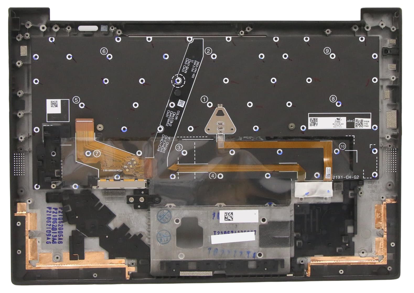 Lenovo Panther-1 FRU GRP KBD Bezel ASM US English International with a Euro symbol (w/ BL KBD, WWAN), Deep Black (Sunrex) 5M11C53345