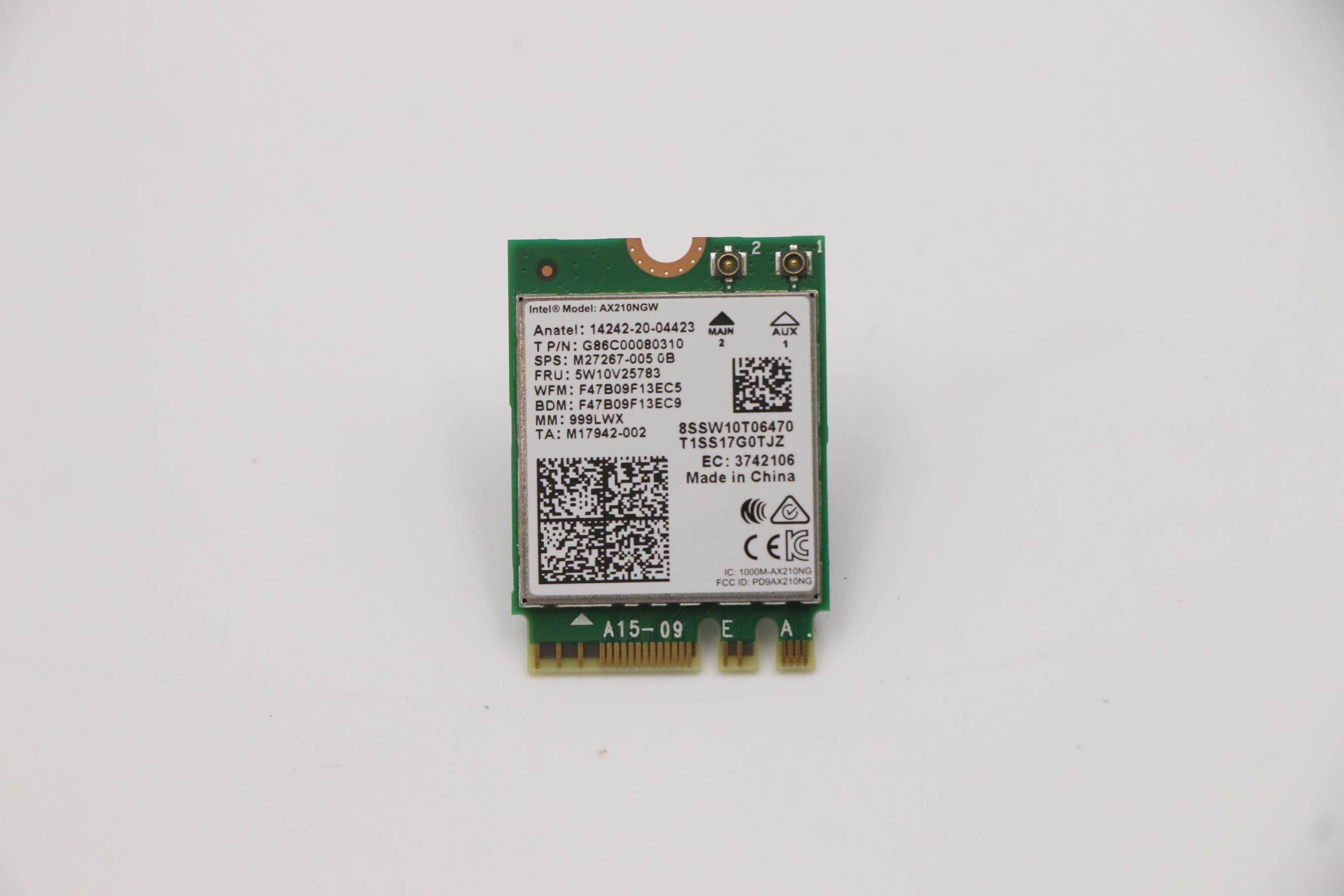Lenovo FRU Intel Typhoon Peak 2 AX210 Wi-Fi 6E 2*2ax+BT5.x PCIE vPro M.2 Module. 5W10V25783