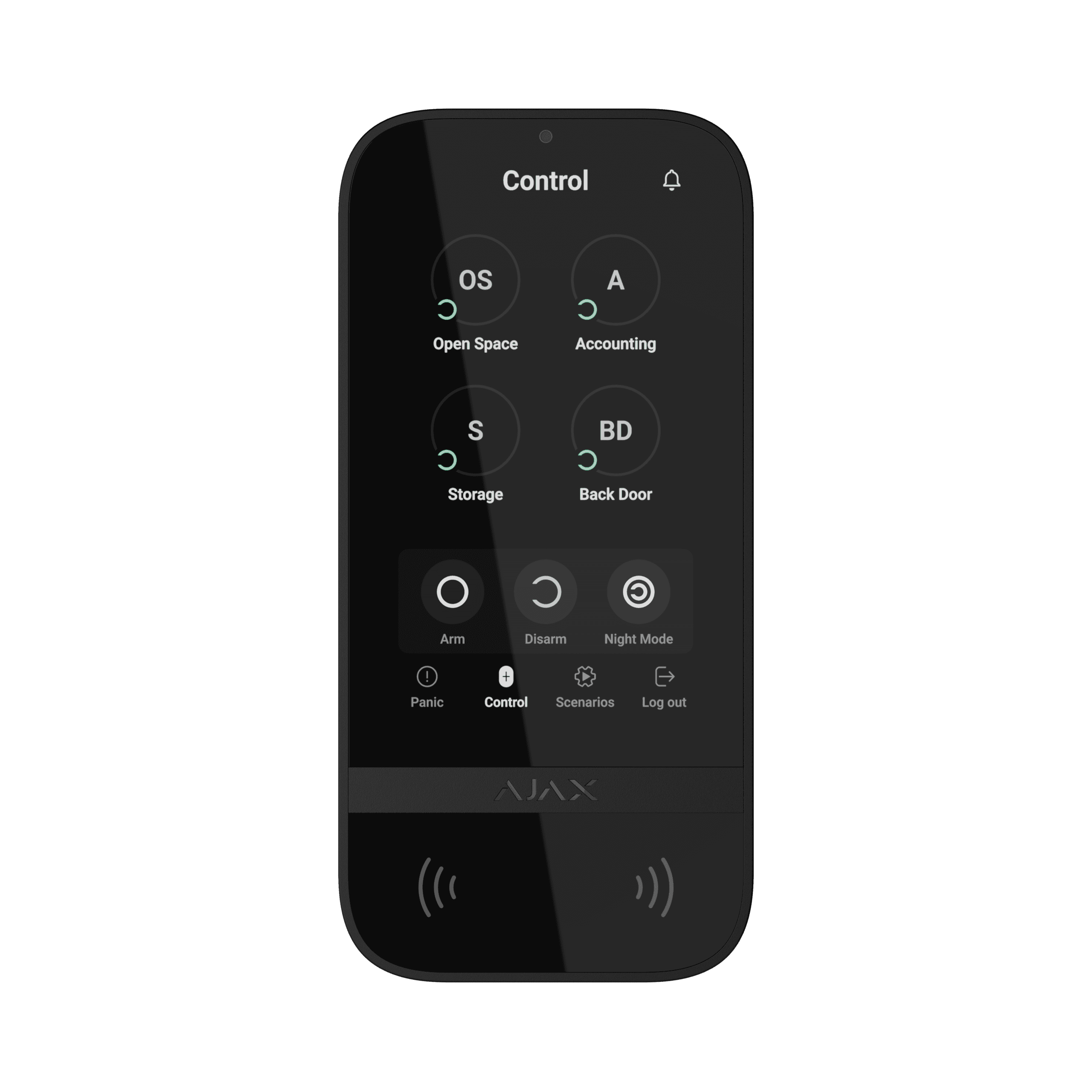 Ajax Ajax Black KeyPad TouchScreen 58468 KeyPad TouchScreen Black