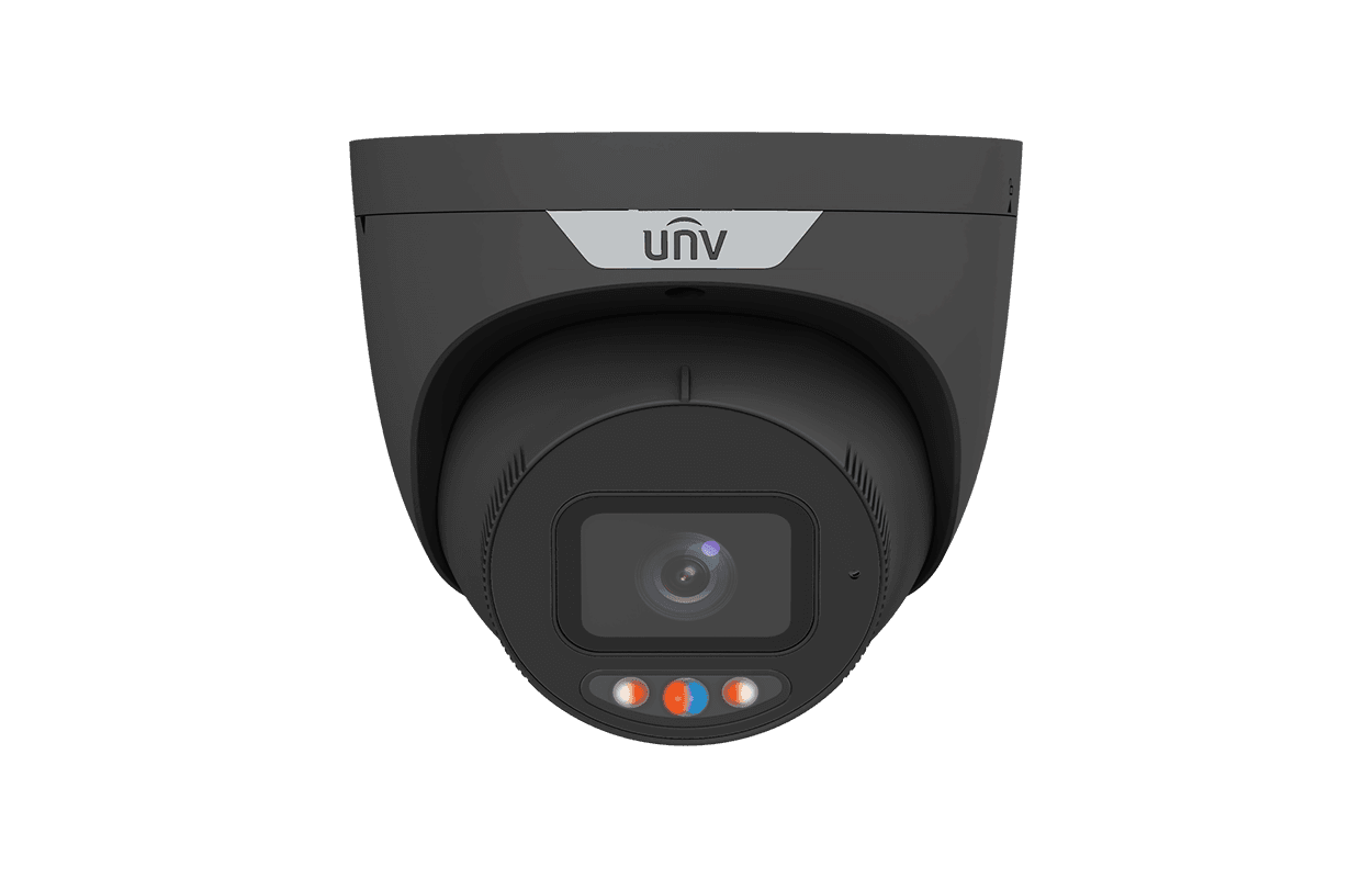 Uniview 8MP Fixed 1/2.8 CMOS Red & Blue Warning Lights black Tri-Guard V2 Turret IPC3638SS-ADF28KMC-I1-BK