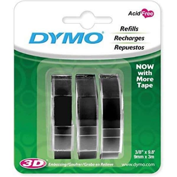 Dymo DYMO Genuine Embossing Label Tape. 3PK, 9mm x 3m. Use them indoors or 1741670