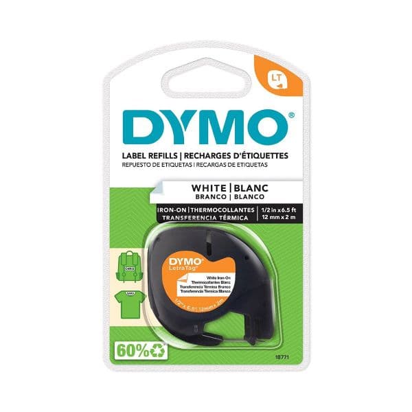 Dymo DYMO Genuine LetraTag Iron-On Labeller Tape. 19mm Black on 18771