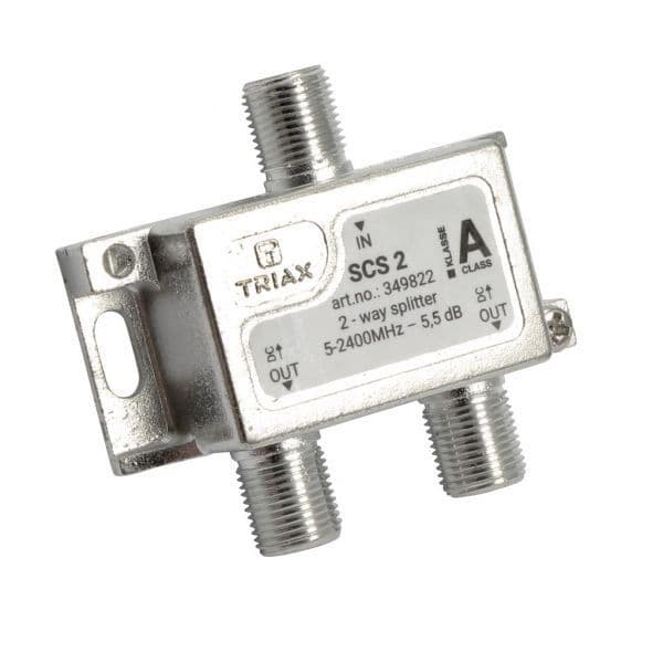 Triax TRIAX RF 2-Way Splitter, 2.4GHz. Coaxial Splitter Ideal for SAT-IF & 349822