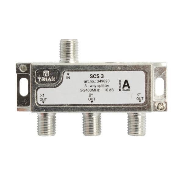 Triax TRIAX RF 3-Way Splitter 5~2400MHz. All Ports Power Pass - Diode 349823
